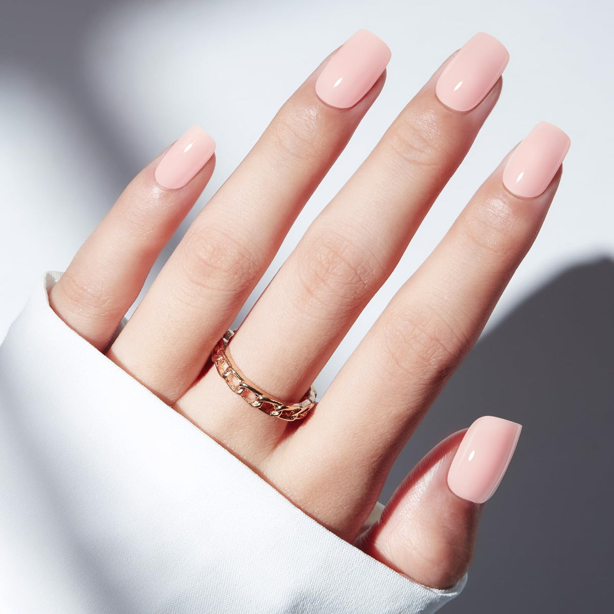 modelones Baby Pink Press On Nails showing various sizes