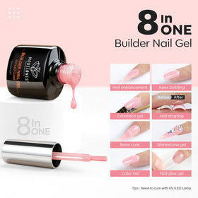 modelones Base Coat Builder Nail Gel rose nude pink front view