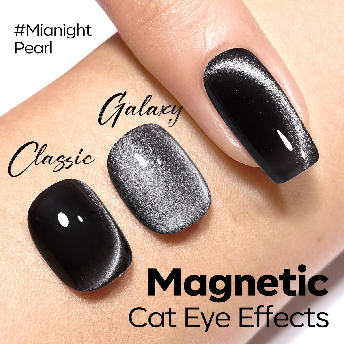 modelones Black Cat Eye Gel Nail Polish 15ML with magnetic stick