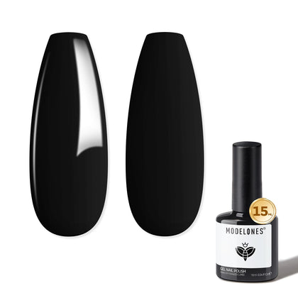 modelones Black Gel Nail Polish 15ml front view