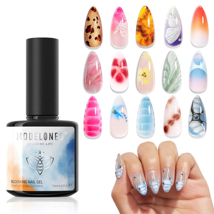 modelones Blooming Gel Polish 15ml clear bottle front view