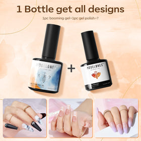 modelones Blooming Gel Polish 15ml with colourful nail designs