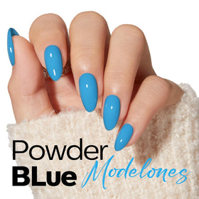 modelones Blue Gel Nail Polish 15ml brush close-up