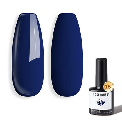 modelones Blue Gel Nail Polish 15ml navy blue front view