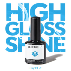 modelones Blue Gel Nail Polish 15ml with a nail care set