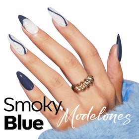 modelones Blue Gel Nail Polish packaging with colour window