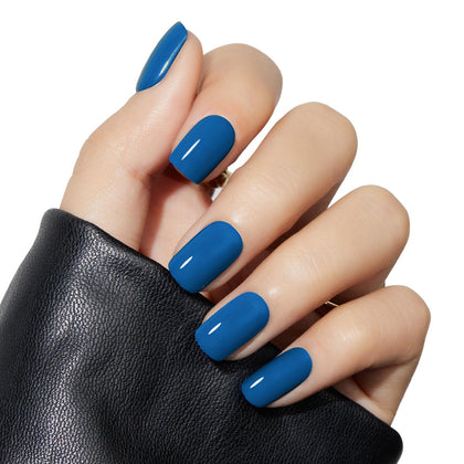Modelones Blue Press On Nails Short Square set with 32 pieces