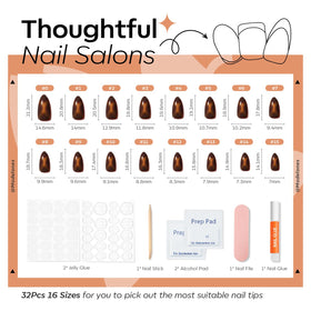 modelones Brown Press On Nails application process