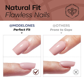 modelones Brown Press On Nails lifestyle scene with hands