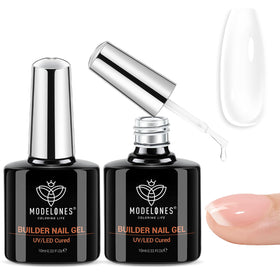 modelones Builder Nail Gel 2 Pcs clear base coat front view