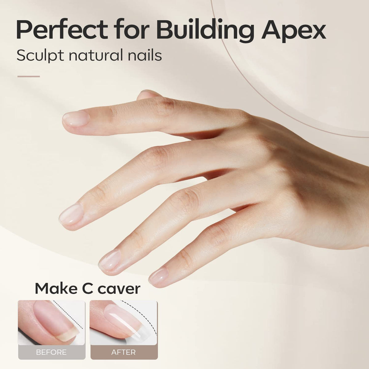 modelones Builder Nail Gel 7-in-One Clear on nails