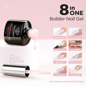 modelones Builder Nail Gel 8-in-One Cover Nude with built-in brush