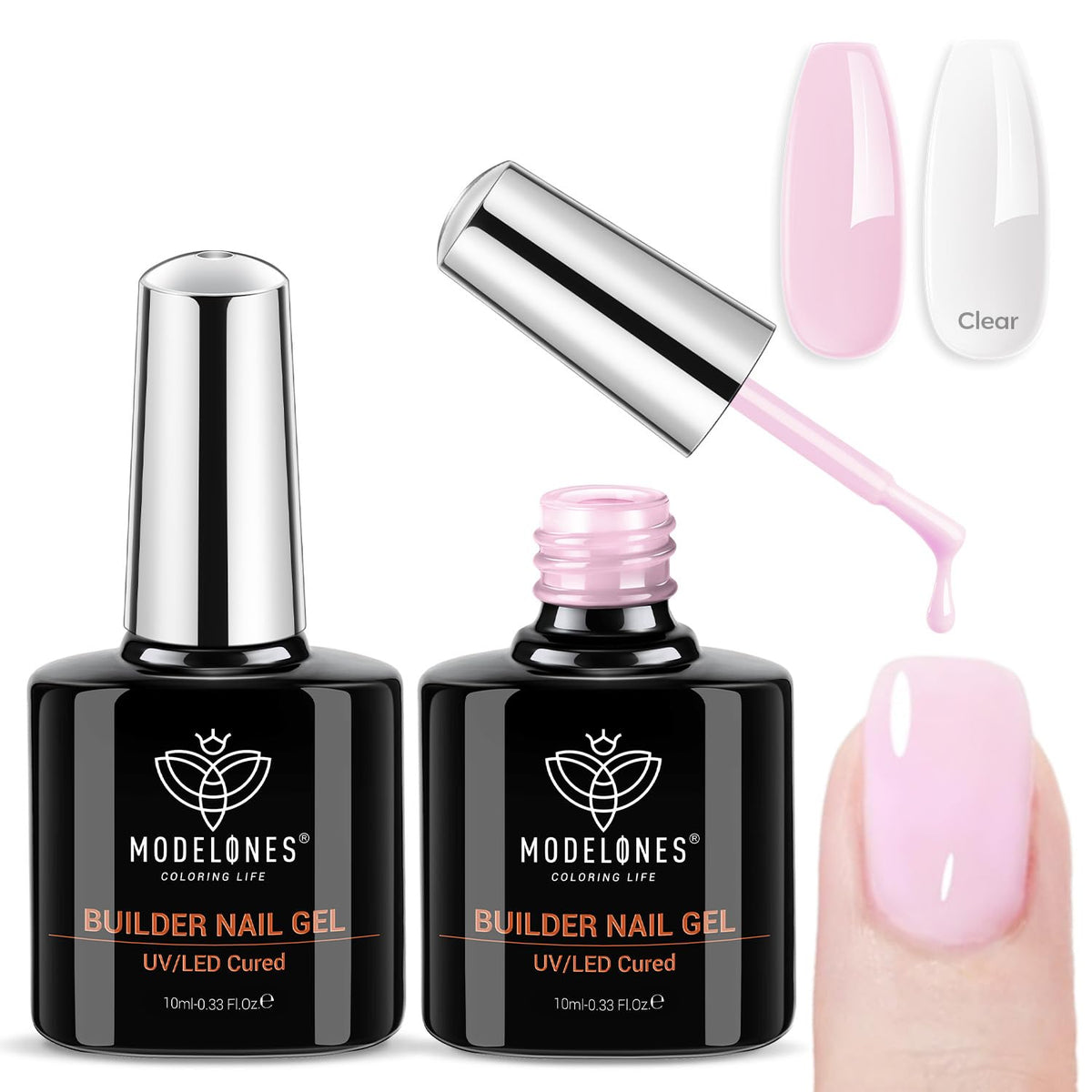 modelones Builder Nail Gel clear base coat bottle front view