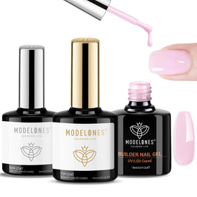 modelones Builder Nail Gel Set 3Pcs Baby Pink front view