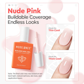 modelones Builder Nail Gel showing brush-on formula