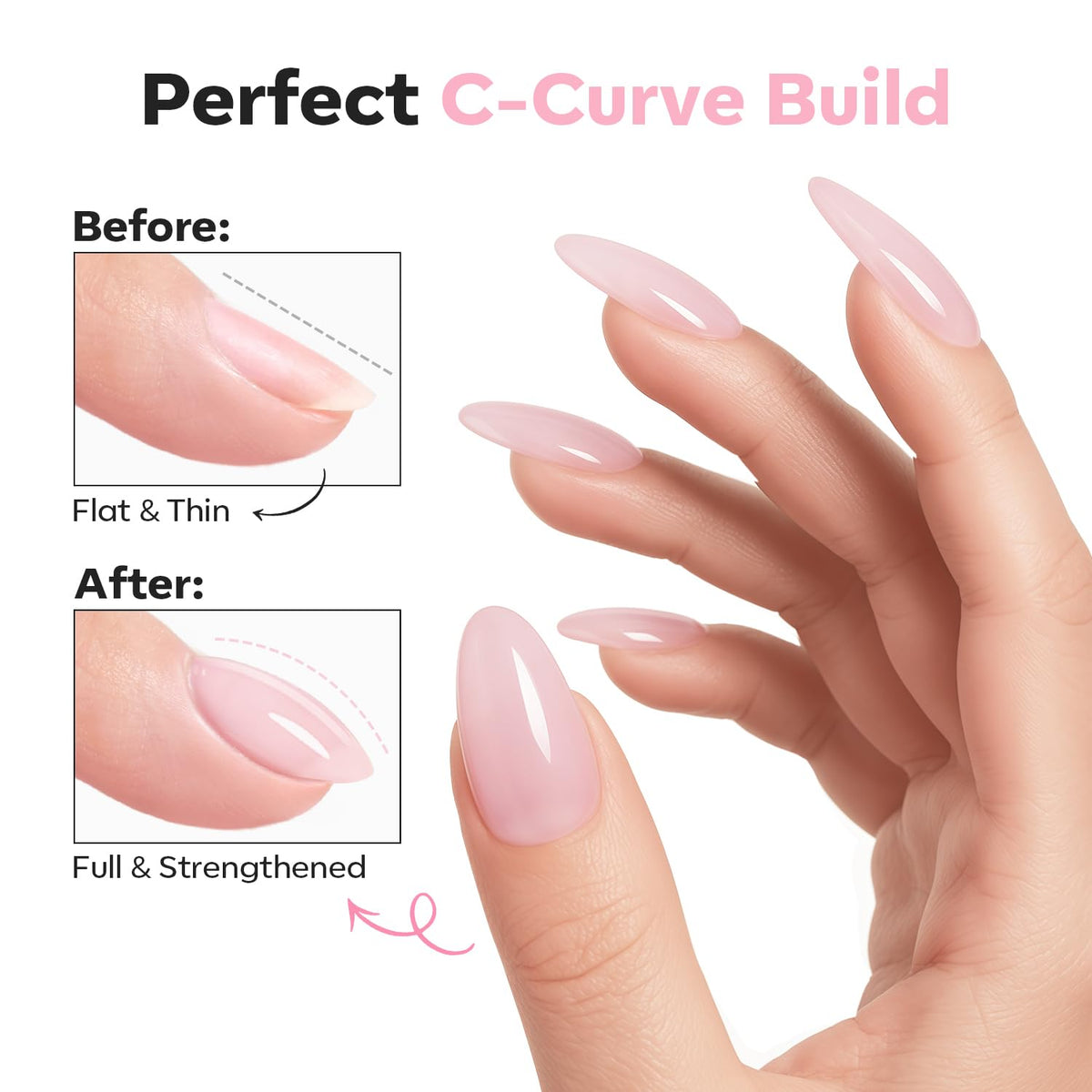 modelones Builder Nail Gel Top Coat Milky Pink 15ml bottle back view