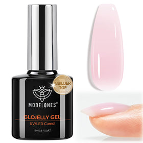 modelones Builder Nail Gel Top Coat Milky Pink 15ml bottle front view