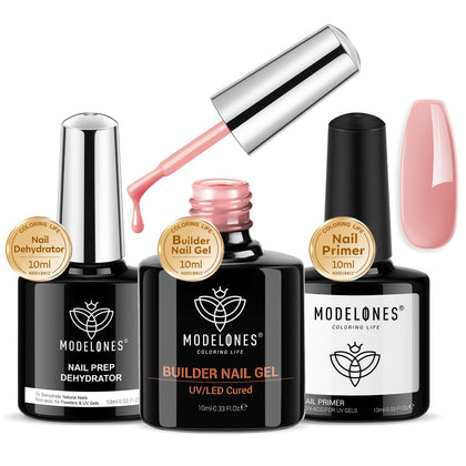 modelones Builder Nail Gel Trio Set including gel, dehydrator, and primer
