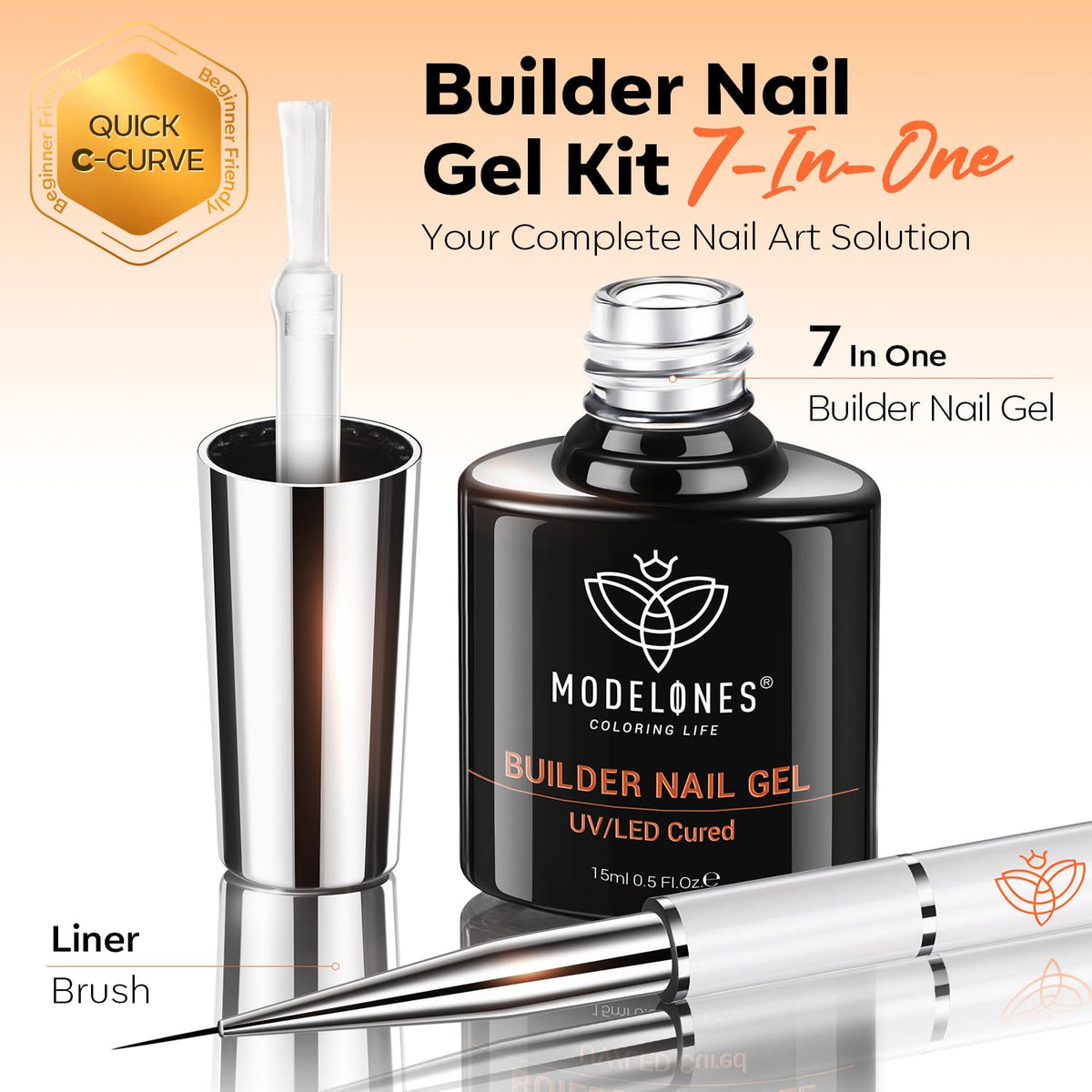 modelones Builder Nail Gel used for 3D nail art