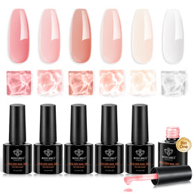 modelones Builder Nail Set front view with six gel polish bottles