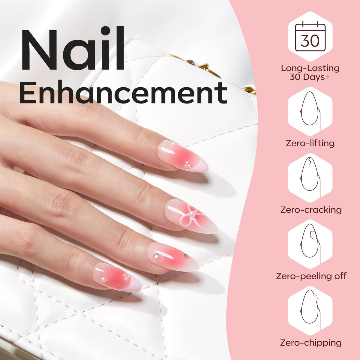 modelones Builder Nail Set with a hand model applying polish