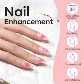 modelones Builder Nail Set with a hand model applying polish