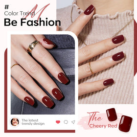 modelones Burgundy Press On Nails with included accessories