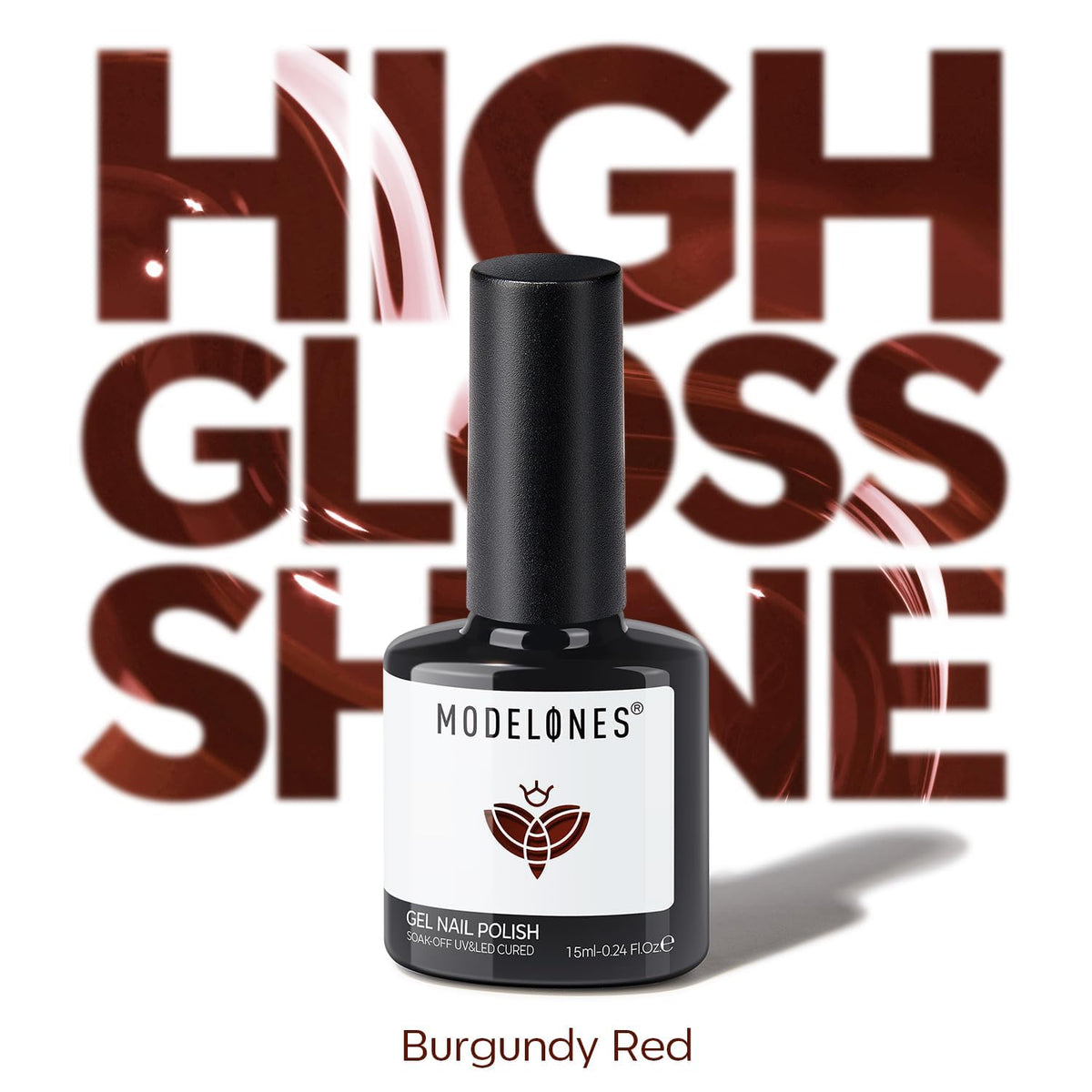 modelones Burgundy Red Gel Nail Polish 15ml with nail art accessories