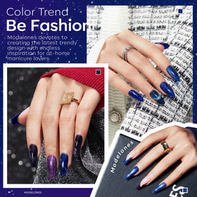 modelones Cat Eye Gel Nail Polish Glitter Purple close-up