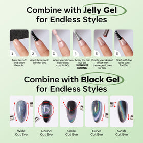 modelones Cat Eye Gel Nail Polish Green Glitter brush for application