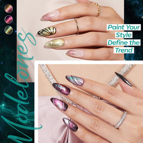 modelones Cat Eye Gel Nail Polish Green shade close-up