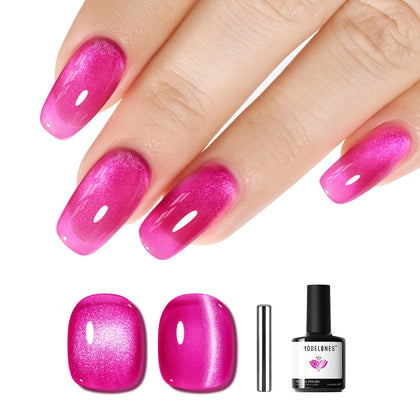 modelones Cat Eye Gel Nail Polish Hot Pink front view with 15ml bottle