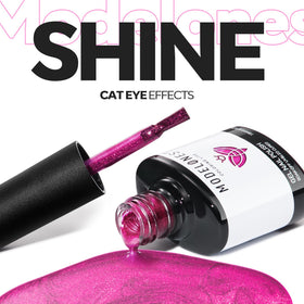 modelones Cat Eye Gel Nail Polish Hot Pink on a nail art display