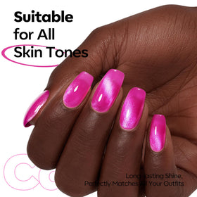 modelones Cat Eye Gel Nail Polish Hot Pink with different effects