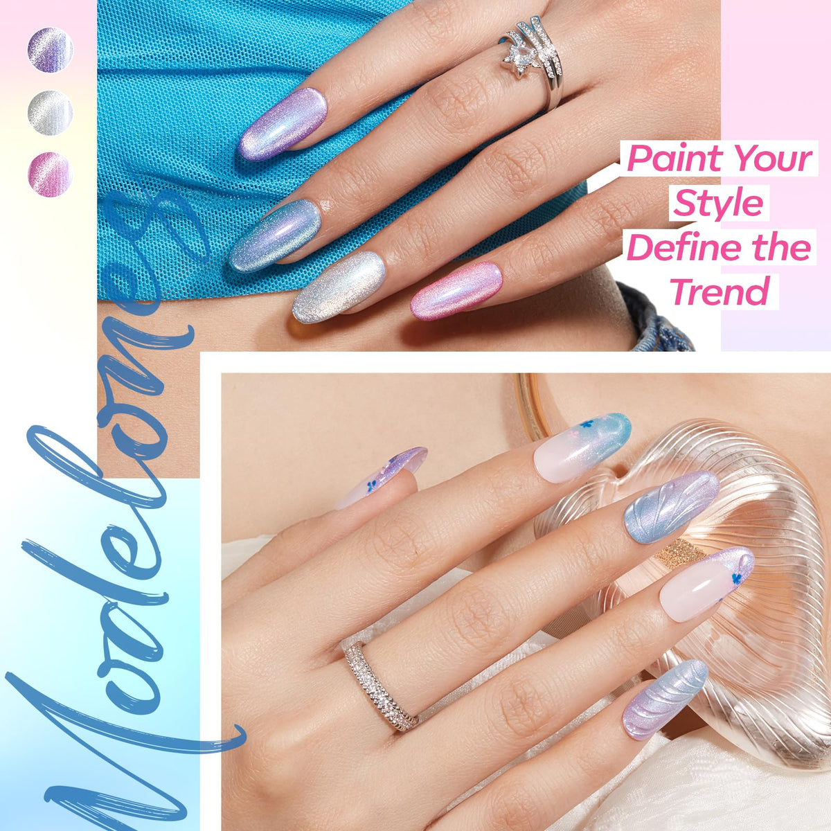 modelones Cat Eye Gel Nail Polish in blue shade