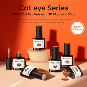 modelones Cat Eye Gel Nail Polish in brown shade applied