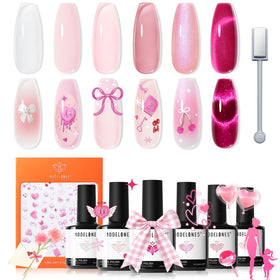 modelones Cat Eye Gel Nail Polish Set 6 Colours front view