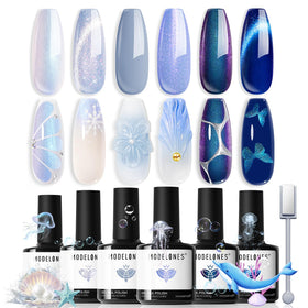 modelones Cat Eye Gel Nail Polish Set 6 colours with magnetic stick