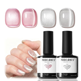 modelones Cat Eye Gel Nail Polish Set front view with two 15ml bottles