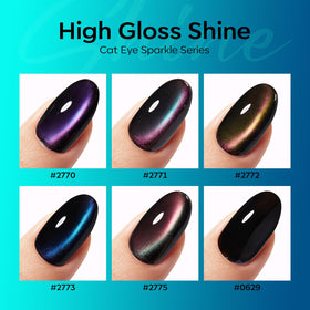 modelones Cat Eye Gel Nail Polish Set glitter finish