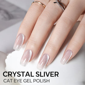 modelones Cat Eye Gel Nail Polish showing silver shade on nails
