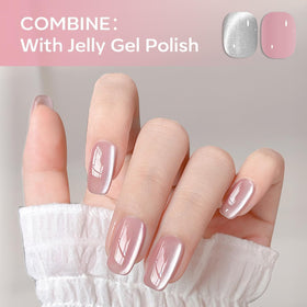 modelones Cat Eye Gel Nail Polish Silver White Glitter in a nail care set