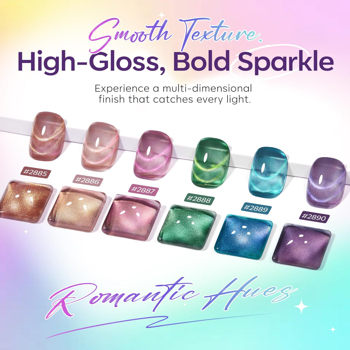 modelones Cat Eye Gel Nail Polish swatch showing dual-colour effect
