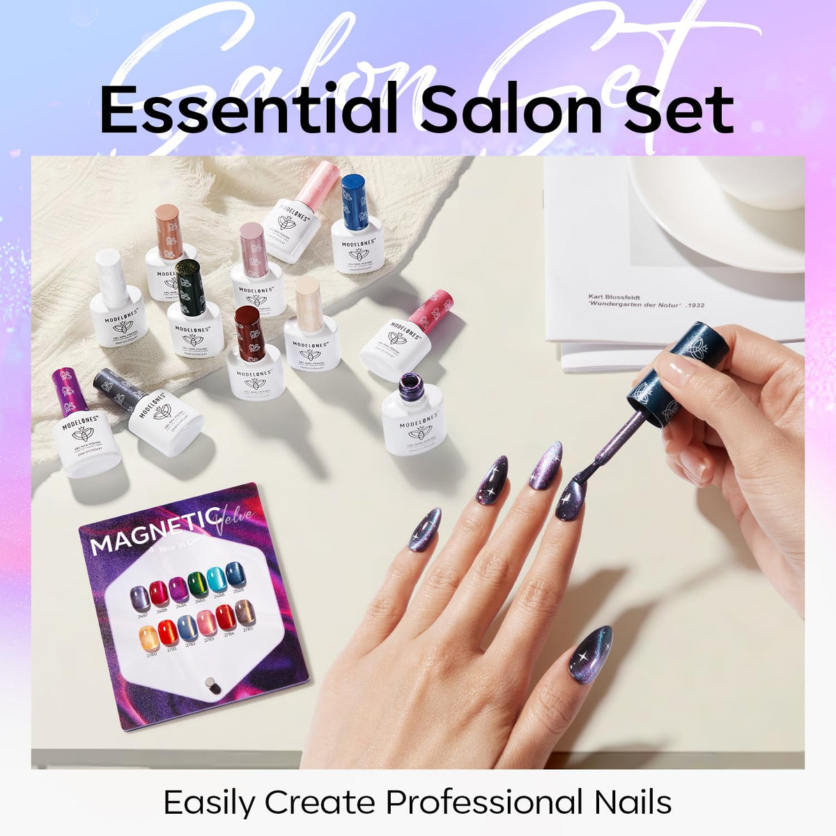 modelones Cat Eye Gel Nail Polish with nail art tools