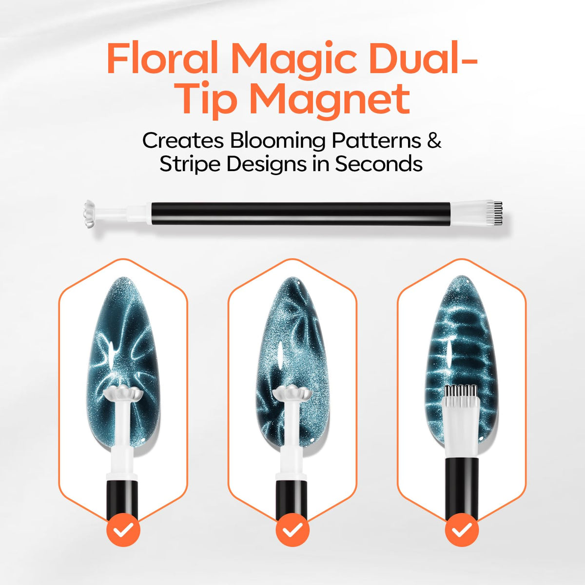 modelones Cat Eye Magnet Pen demonstrating gradient effect on nails