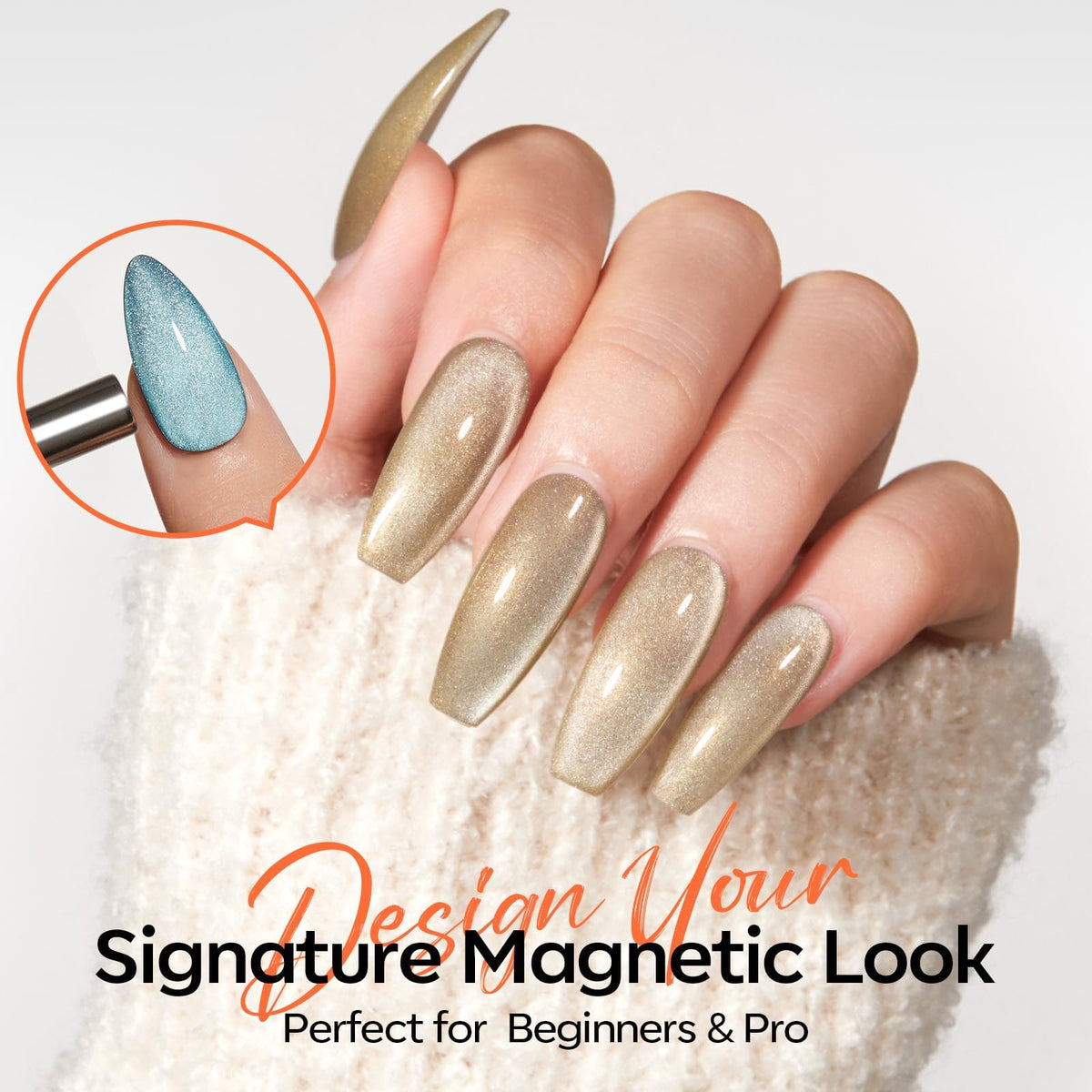 modelones Cat Eye Magnet Set in use on nails