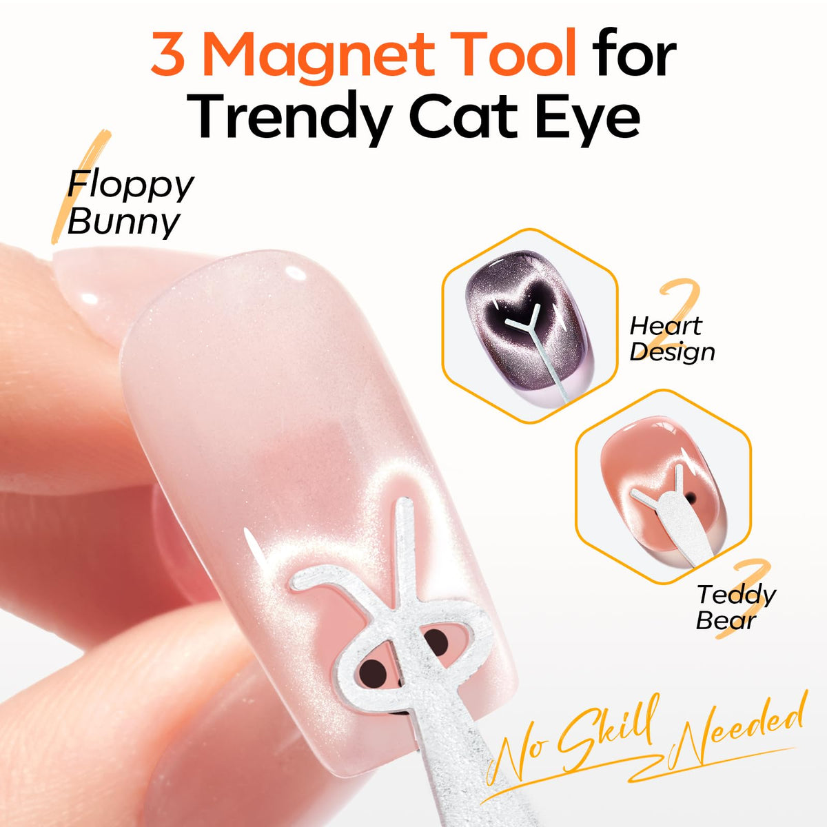 modelones Cat Eye Magnet tools displayed on a nail art table