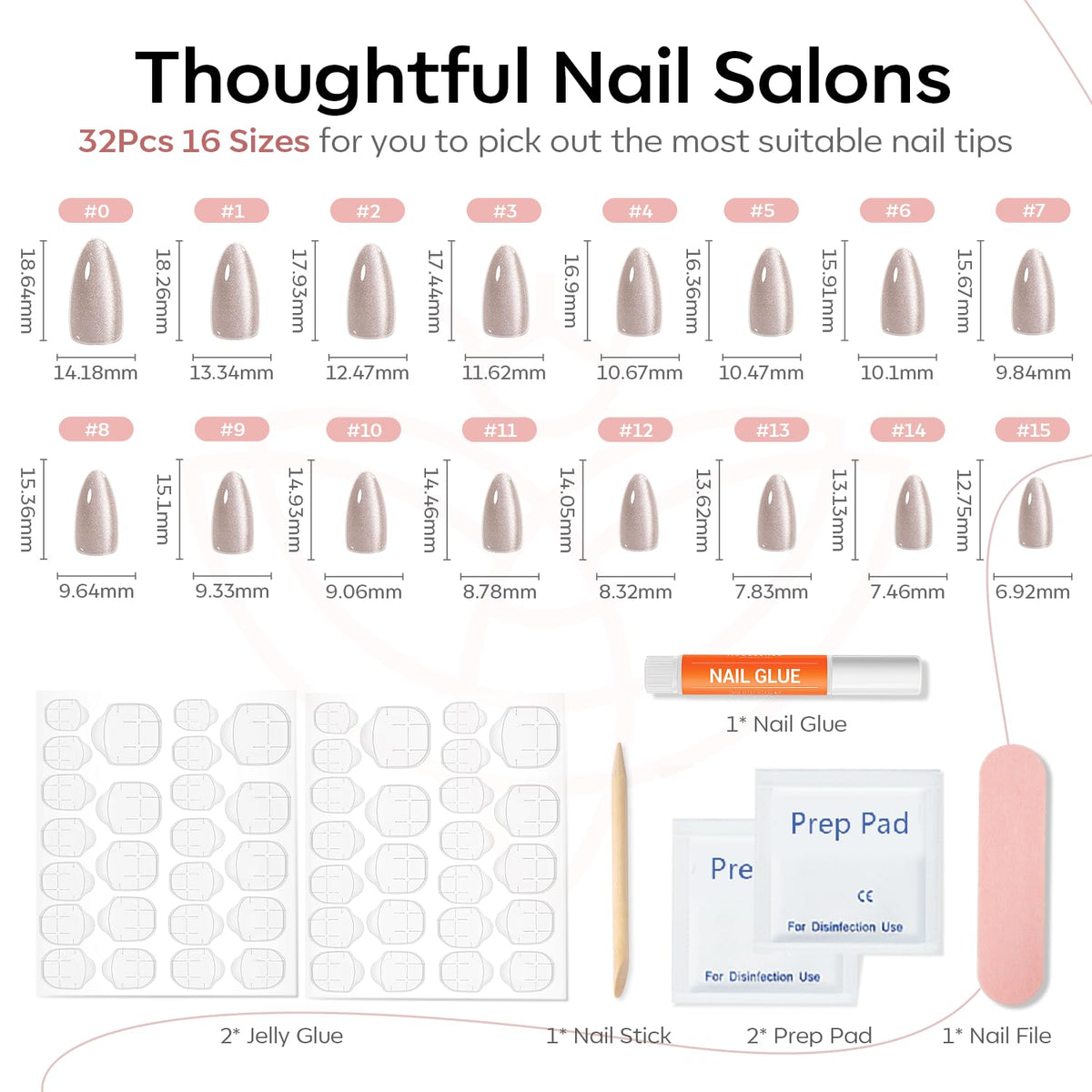 modelones Cat Eye Press On Nails Almond applied on fingers