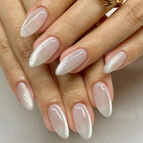 modelones Cat Eye Press On Nails Almond front view