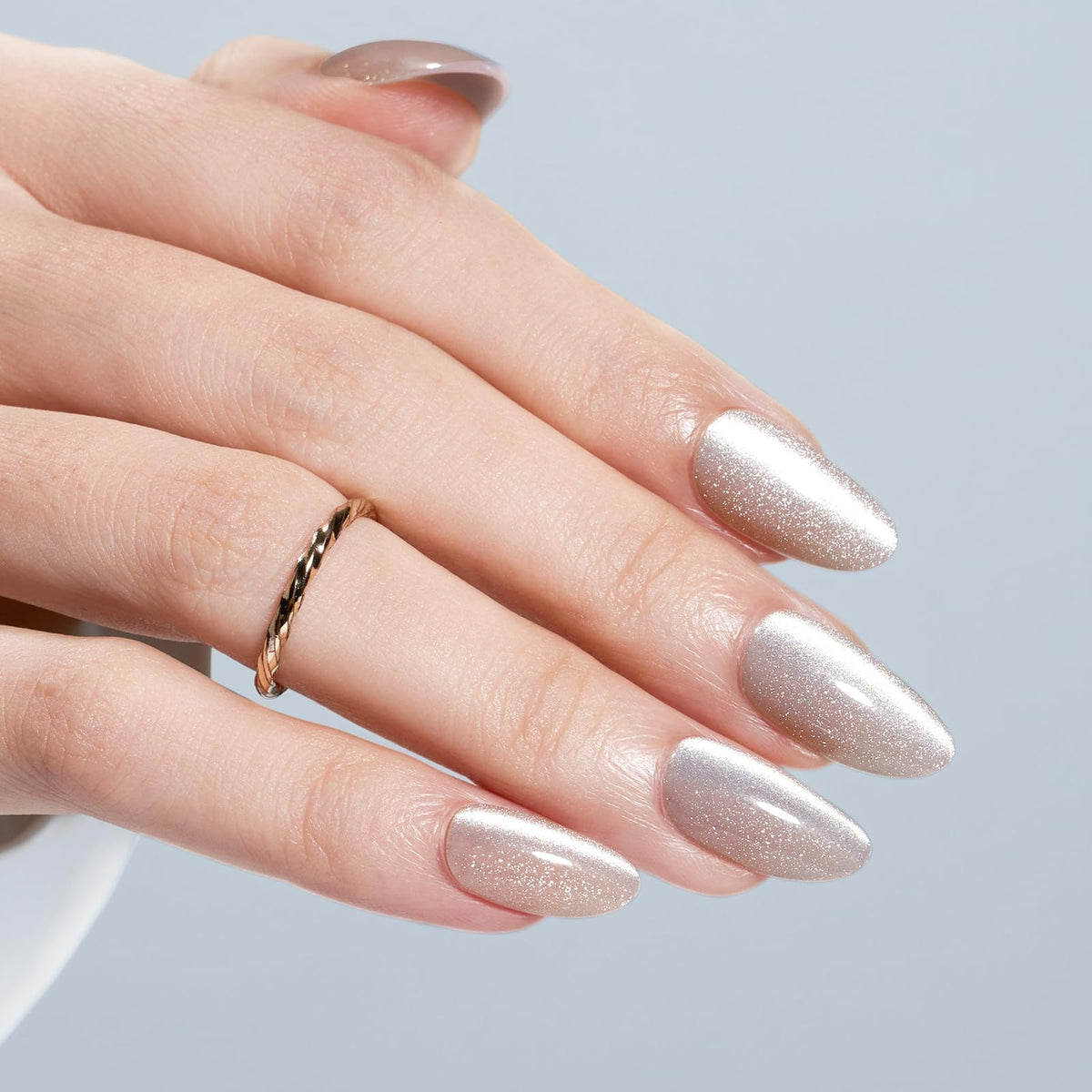 modelones Cat Eye Press On Nails Almond packaging